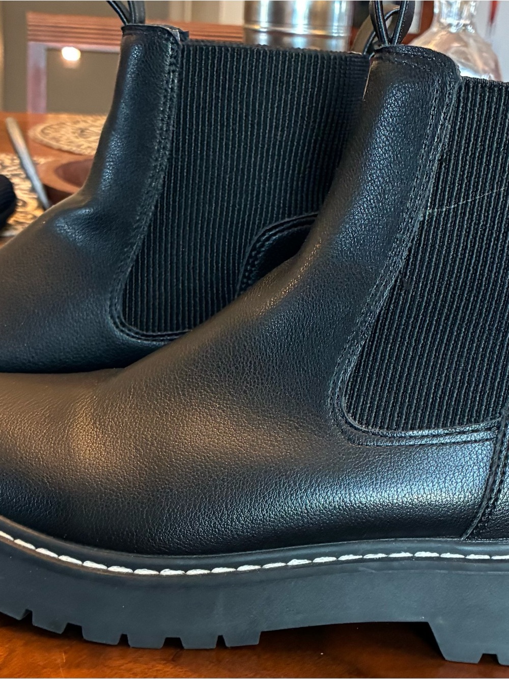 Dolce Vita Black Chelsea Lug Ankle Boots